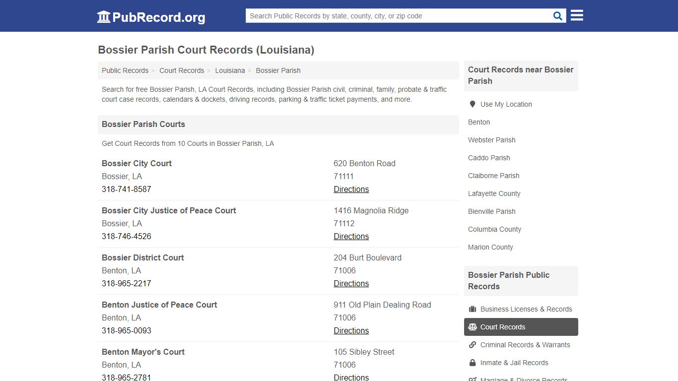 Free Bossier Parish Court Records (Louisiana Court Records) - PubRecord.org